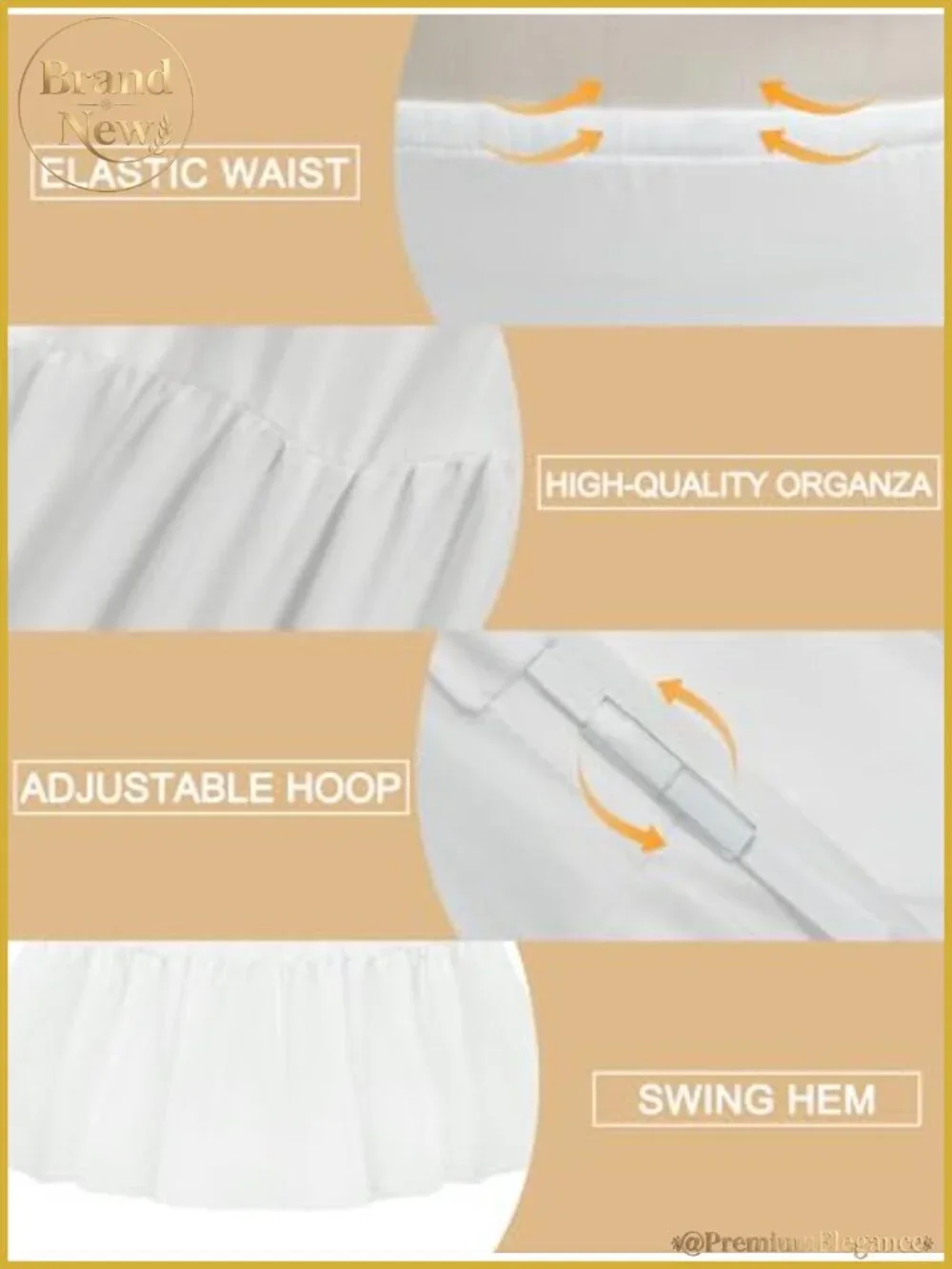Hoop Petticoat Half Slip Crinoline Underskirt Puffy Tulle Wedding Ball Gown